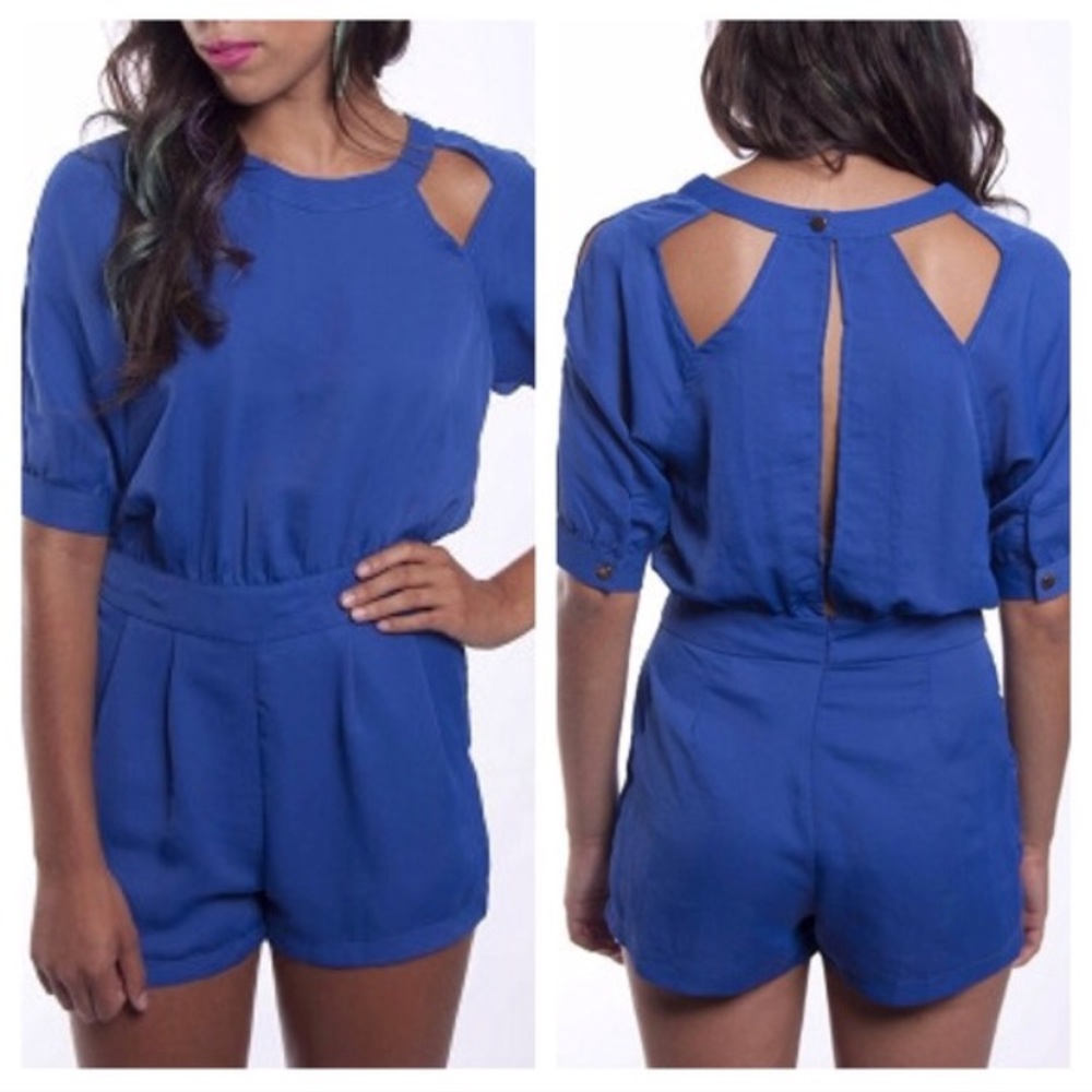 Blue Cut-Out Romper
